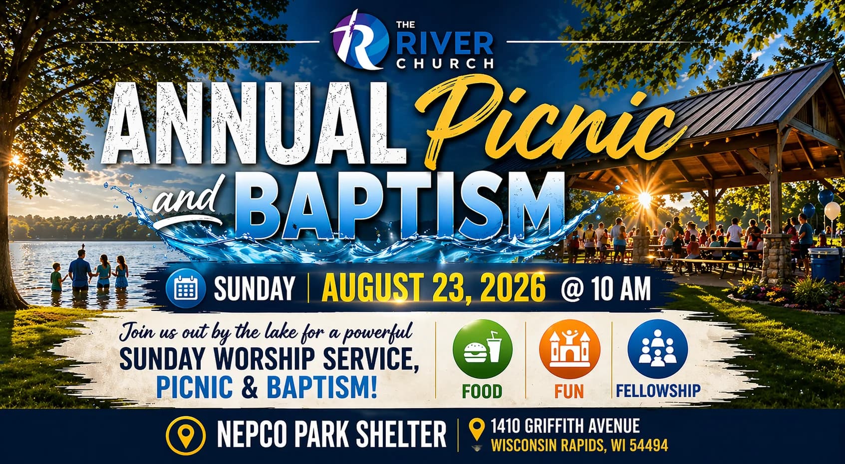 Annual Picnic and Baptism — Sunday, August 23 at Nepco Park Shelter, Wisconsin Rapids
